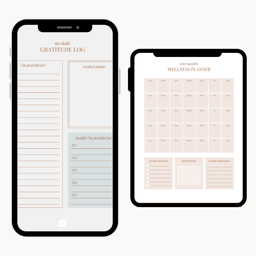 gratitude log and wellness planner 