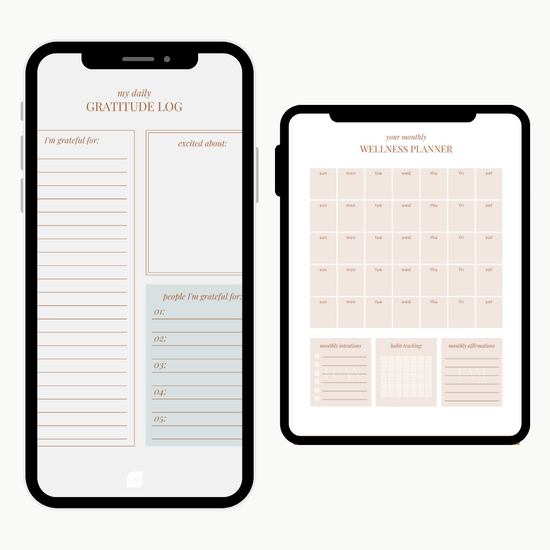 gratitude log and wellness planner 